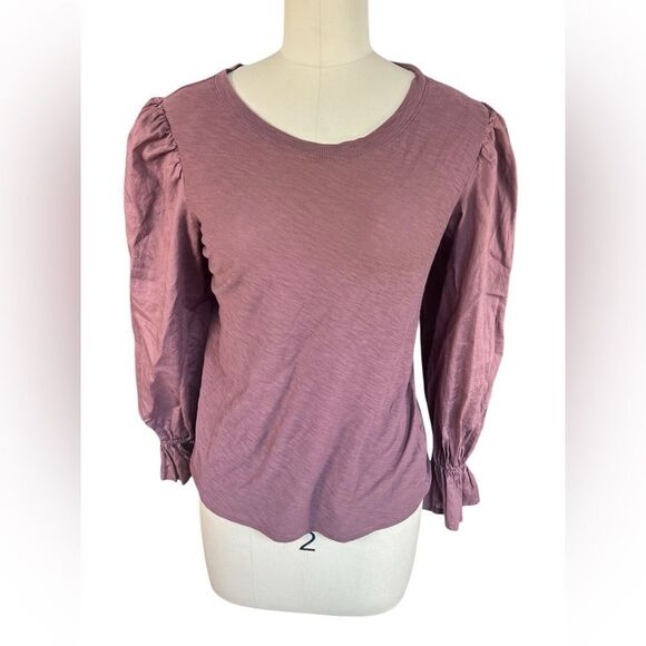 Nation Puff sleeve blouse size small brown - Picture 3 of 6